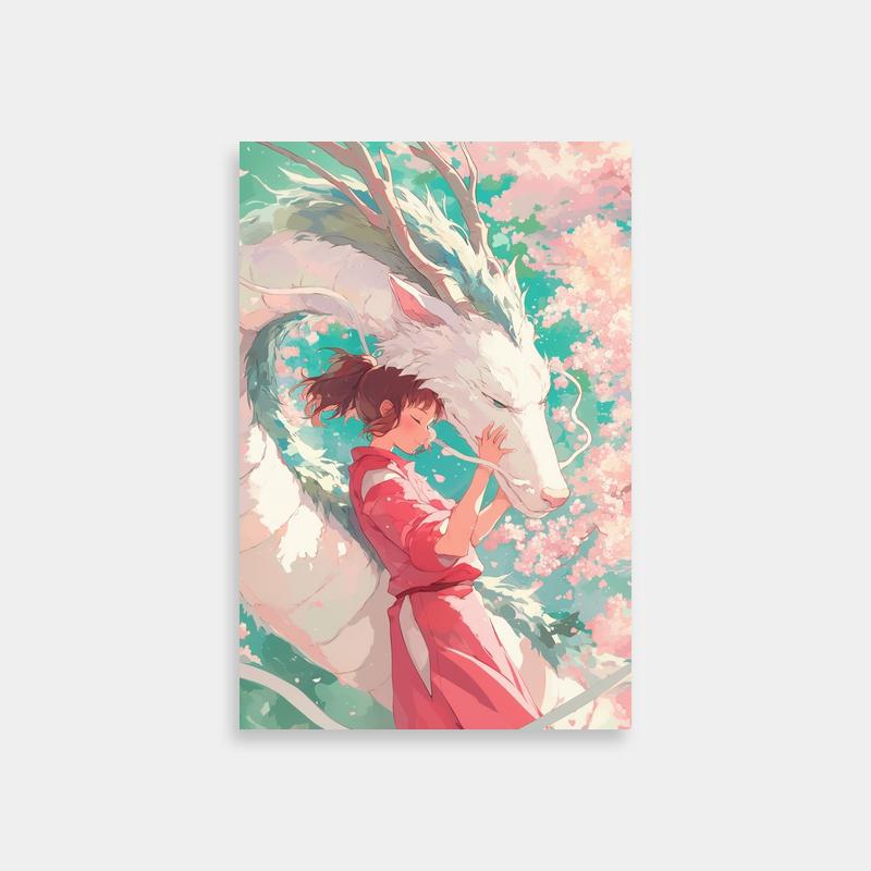 Spirited Away Chihiro Ogino & Haku Dragon Poster – Anime Wall Art