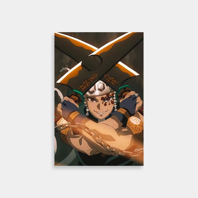 Tengen Uzui Demon Slayer Poster - Dual Large Scissors Anime Art