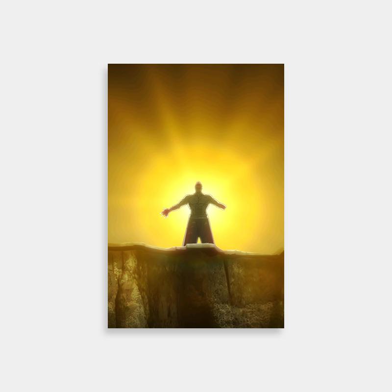 Aoi Todo Jujutsu Kaisen Poster - Epic Cliff Scene with Vibrant Sky