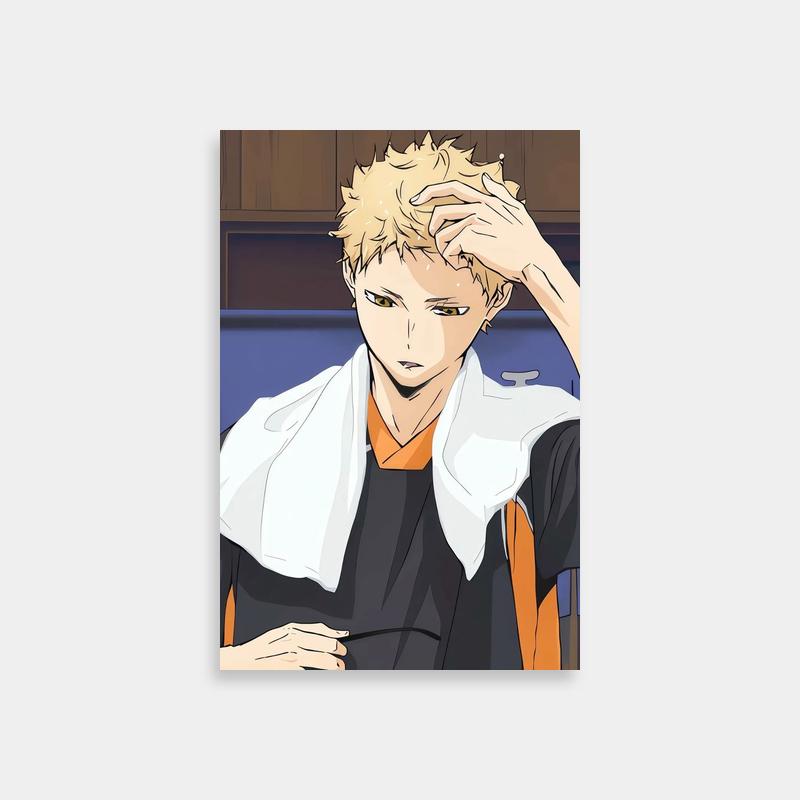 Tsukishima Kei Haikyuu Poster - Blonde Anime Character Art