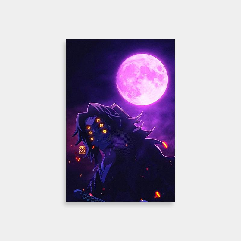 Kokushibo Full Moon Anime Poster - Demon Slayer Wall Art
