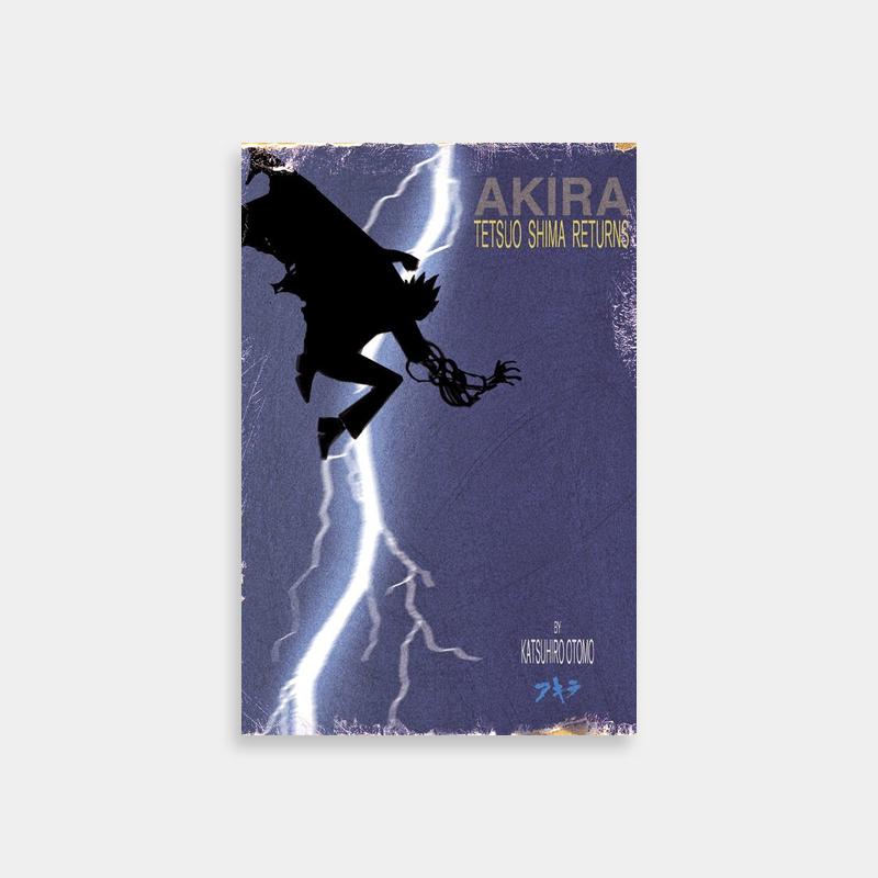 Tetsuo Akira Batman Crossover Poster - Lightning Silhouette Art