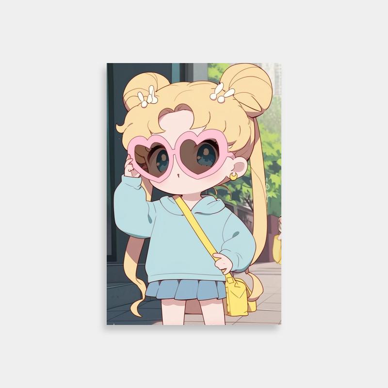 Usagi Tsukino Sailor Moon Poster - Stylish Cartoon Girl with Sunglasses