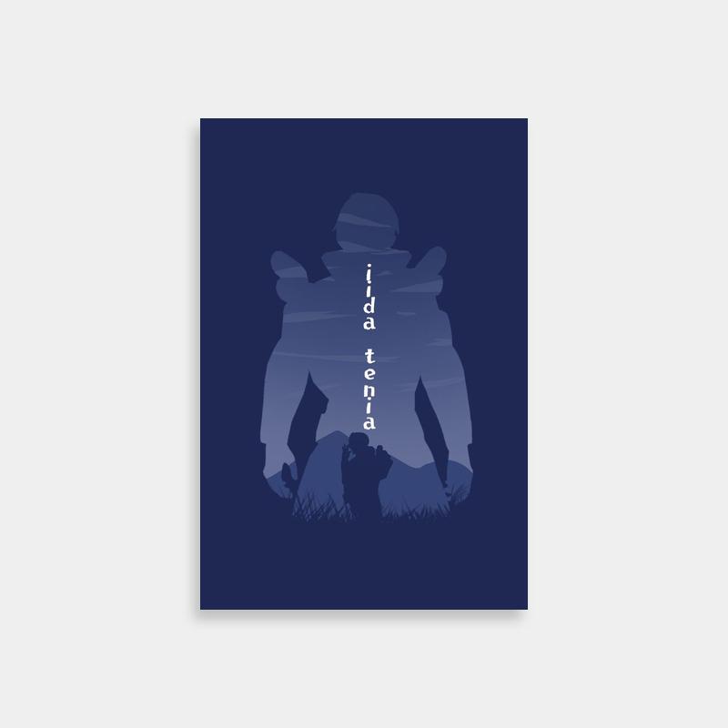 Tenya Iida My Hero Academia Silhouette Poster - Dark Blue Background Art