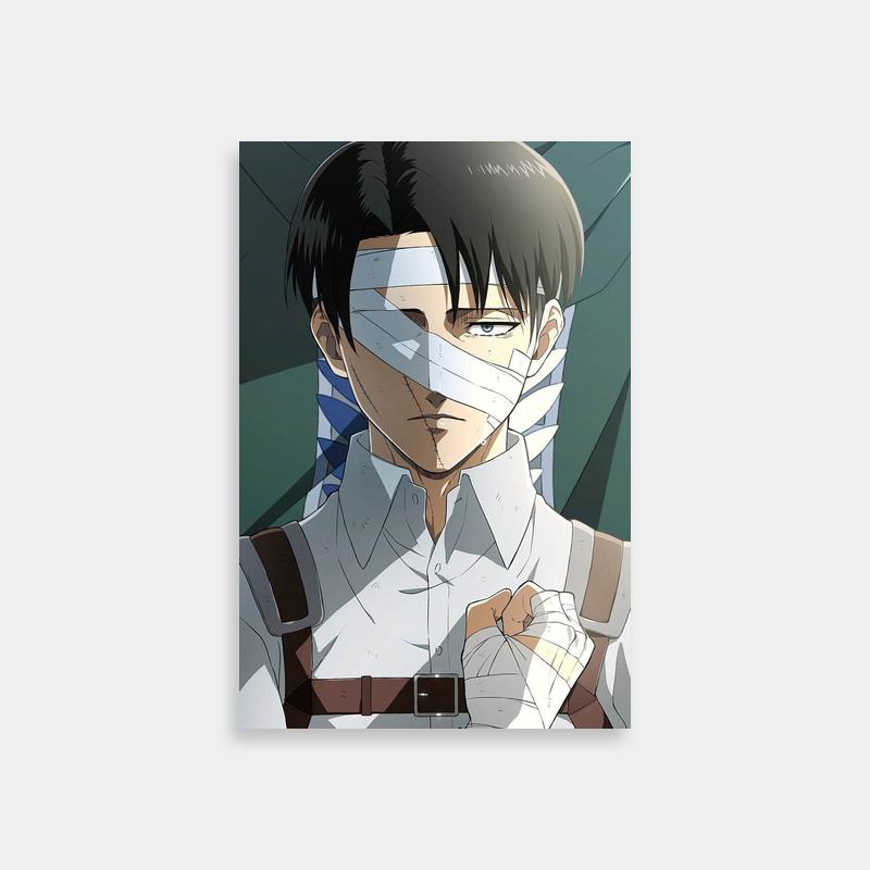 Levi Ackerman Bandaged Face Attack on Titan Wall Art