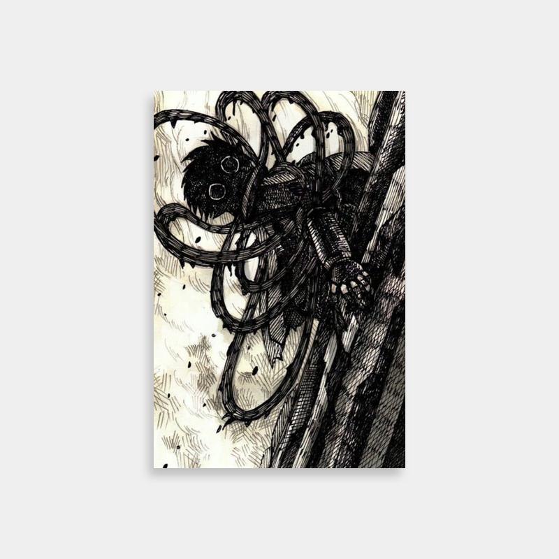 Nanachi Made in Abyss Octopus Art - Black & White Anime Poster