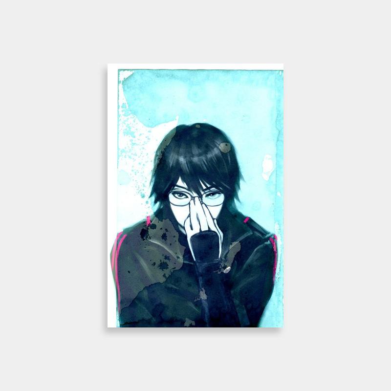 Shinpachi Shimura Gintama Glasses Art Print