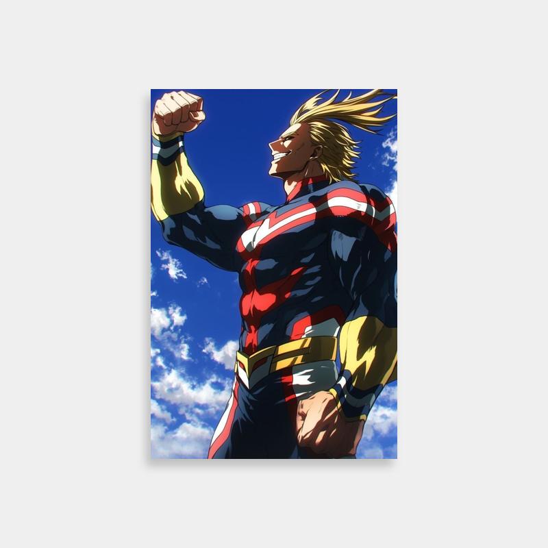 All Might My Hero Academia Poster - Fist Raised Heroic Anime Art