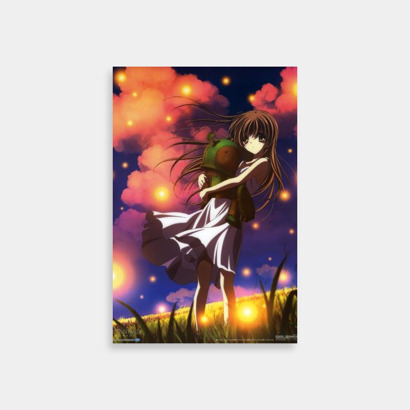 Tomoya Okazaki Clannad Poster - Hugging in Grass with Lights