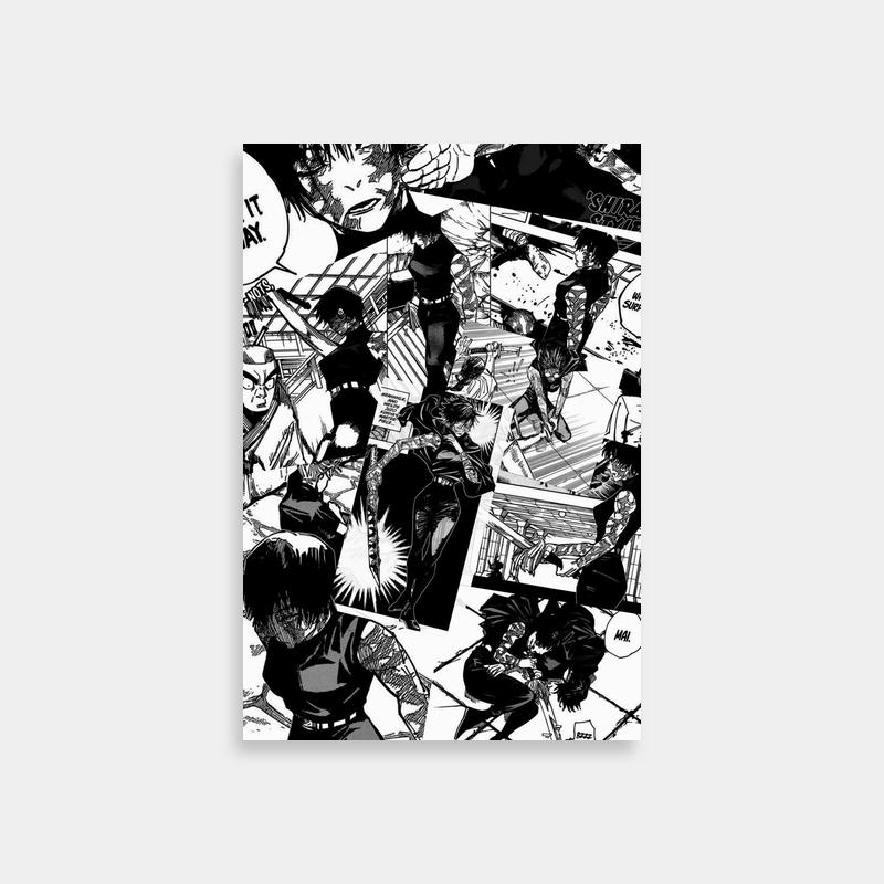 Black & White Maki Zenin Jujutsu Kaisen Art Poster