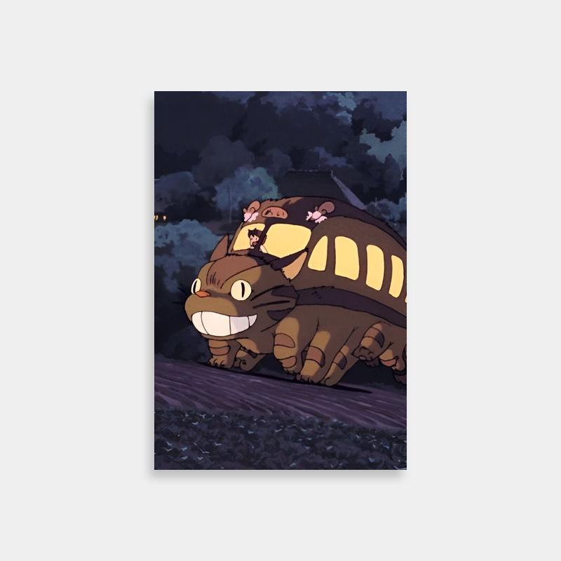 Catbus Dinosaur Ride Poster - My Neighbor Totoro Decor