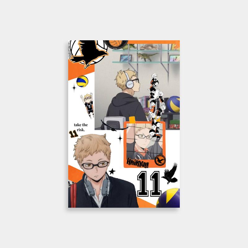 Tsukishima Kei Haikyuu Poster - Sports Anime Wall Art