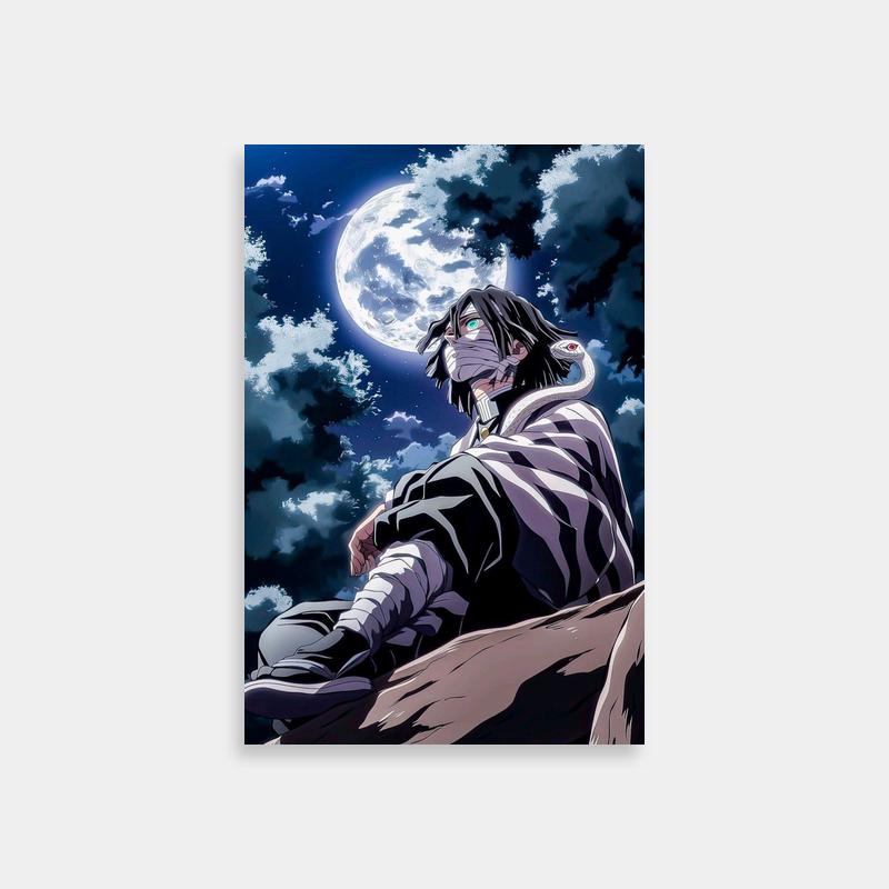Obanai Iguro Demon Slayer Poster - Moonlit Rock Scene