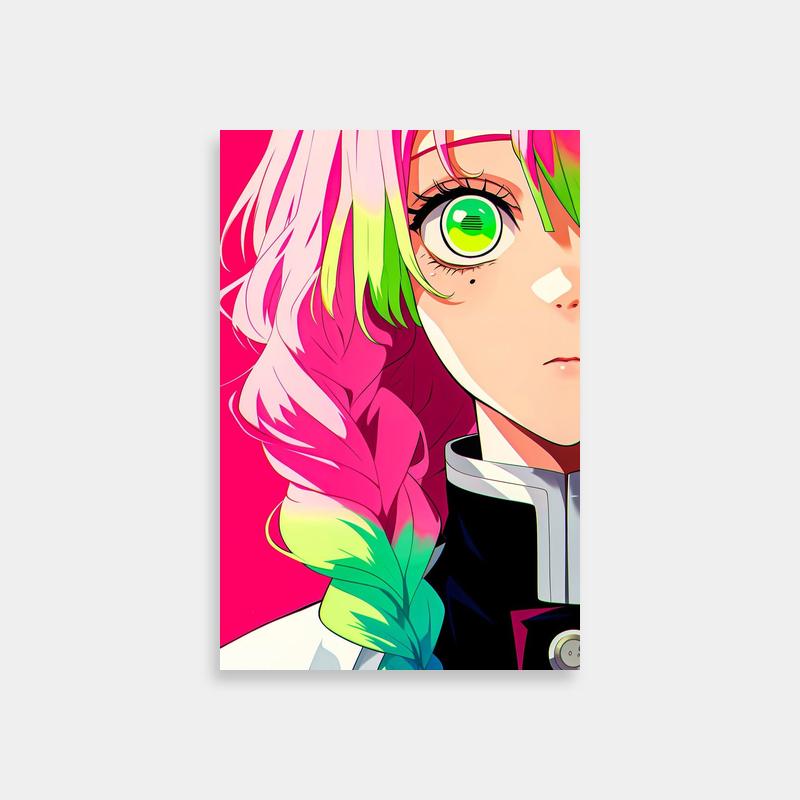 Mitsuri Kanroji Demon Slayer Anime Poster - Pink Hair Character