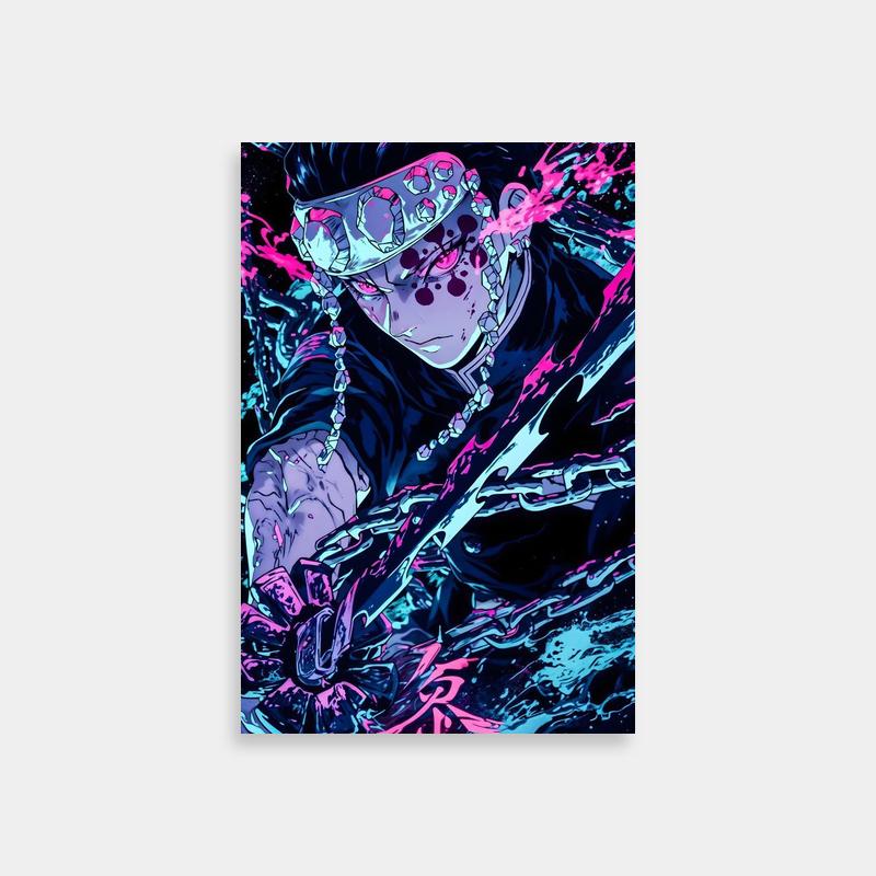 Tengen Uzui Chains & Knife Anime Poster - Demon Slayer Art