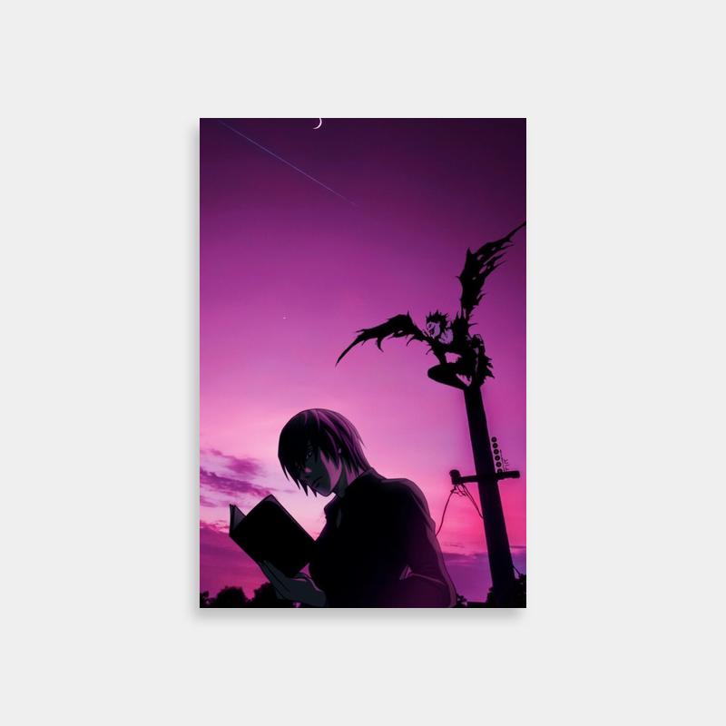 Light Yagami Death Note Wall Art - Purple Sky Scene