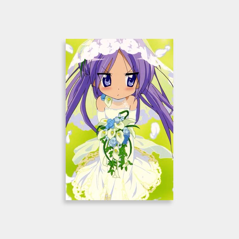 Cute Kagami Hiiragi Wedding Anime Poster - Lucky Star Art