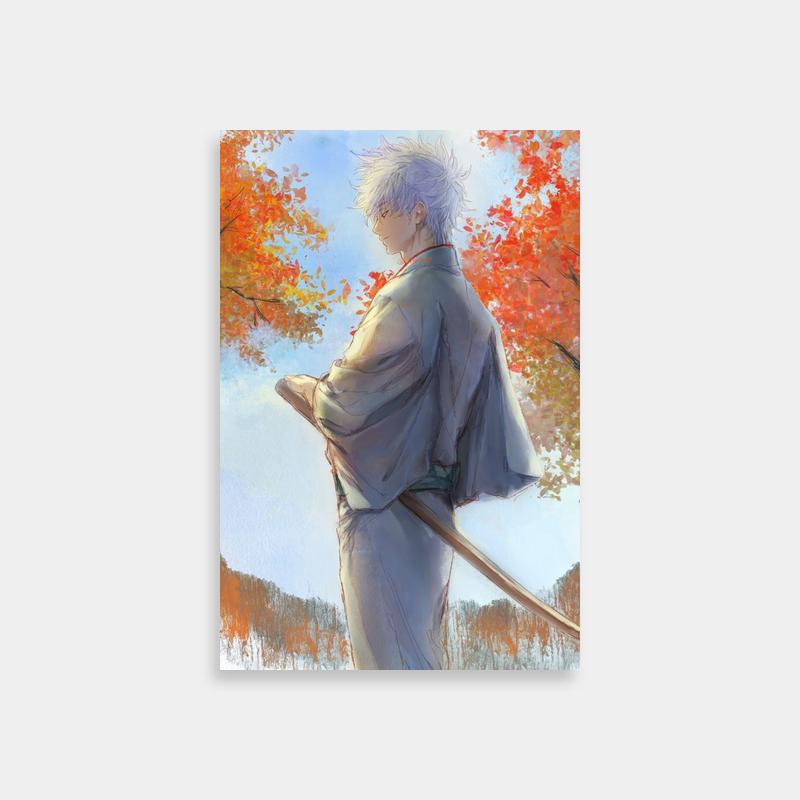Gintoki Sakata Wall Art - Gintama Autumn Scene Poster