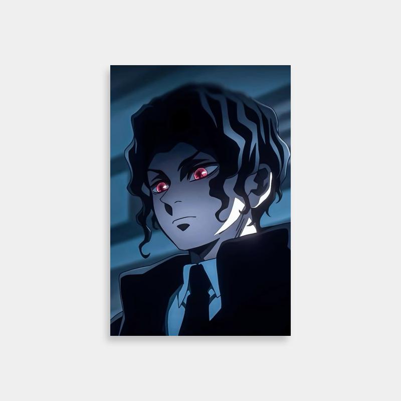 Muzan Kibutsuji Demon Slayer Poster - Dark Suit & Red Eyes