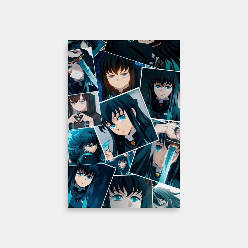 Muichiro Tokito Demon Slayer Poster - Anime Character with Blue Eyes & Black Hair