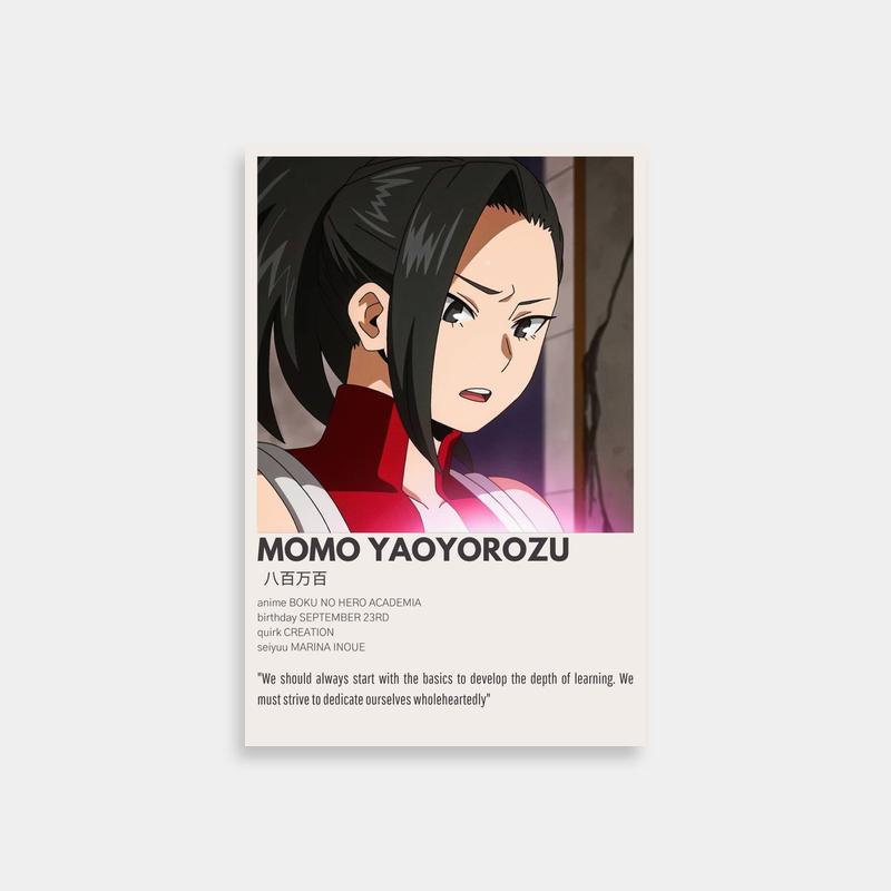 Momo Yaoyorozu My Hero Academia Anime Poster – Black Hair & Brown Eyes