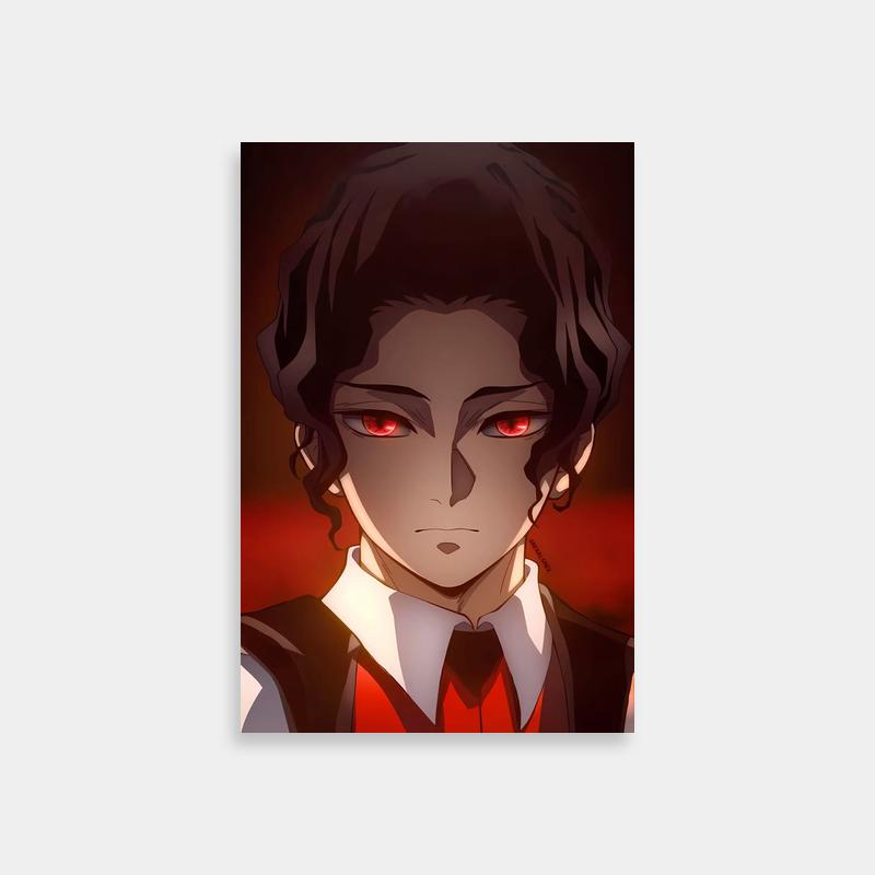 Muzan Kibutsuji Demon Slayer Poster - Red Eyes & Black Hair