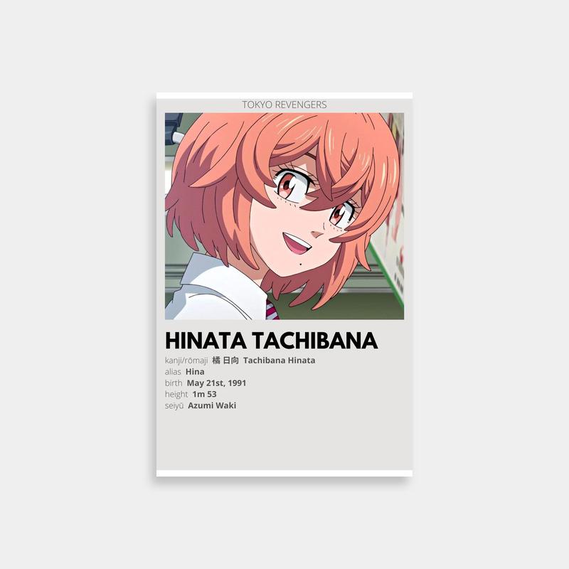 Hinata Tachibana Tokyo Revengers Poster - Pink Hair & Glasses Art