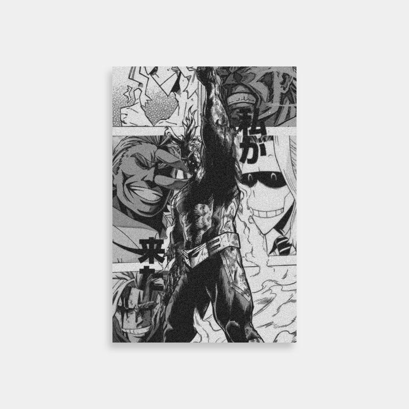 All Might Black & White Comic Poster - My Hero Academia Manga Art