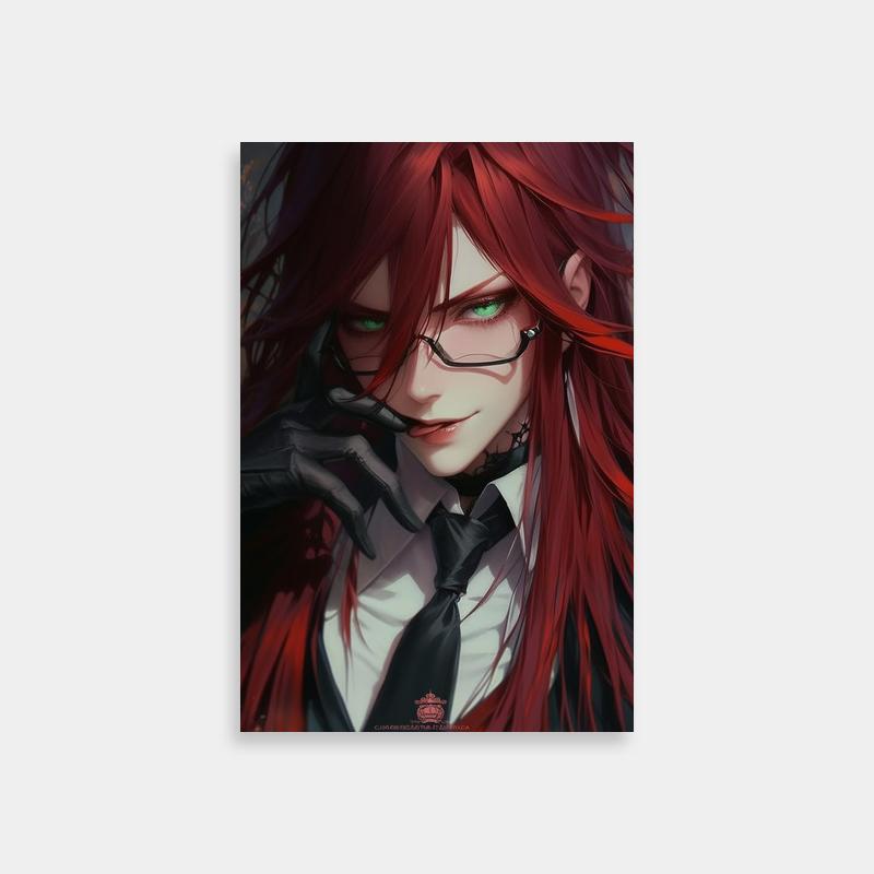 Grell Sutcliff Black Butler Anime Poster - Red Hair & Green Eyes