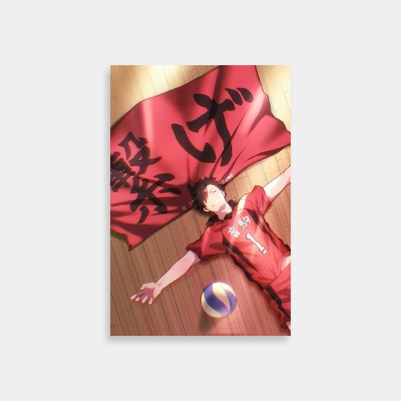 Kuroo Tetsurou Haikyuu Volleyball Poster - Red Shirt Action Scene