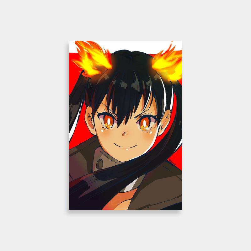 Tamaki Kotatsu Fire Force Flaming Anime Character Poster