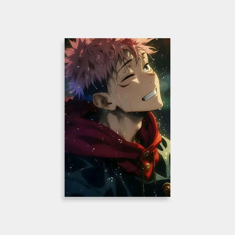 Yuji Itadori Jujutsu Kaisen Wall Art - Rainy Sky Gaze Scene