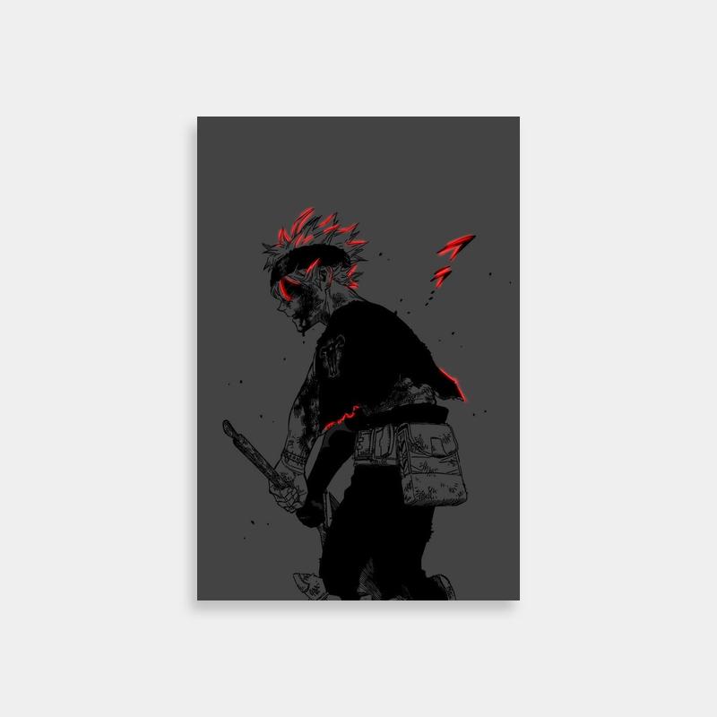 Black Clover Asta Fan Art - Red Eyes Skateboard Drawing