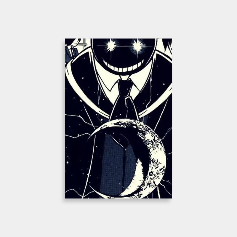 Koro-Sensei Suit & Moon Silhouette Poster - Assassination Classroom Art