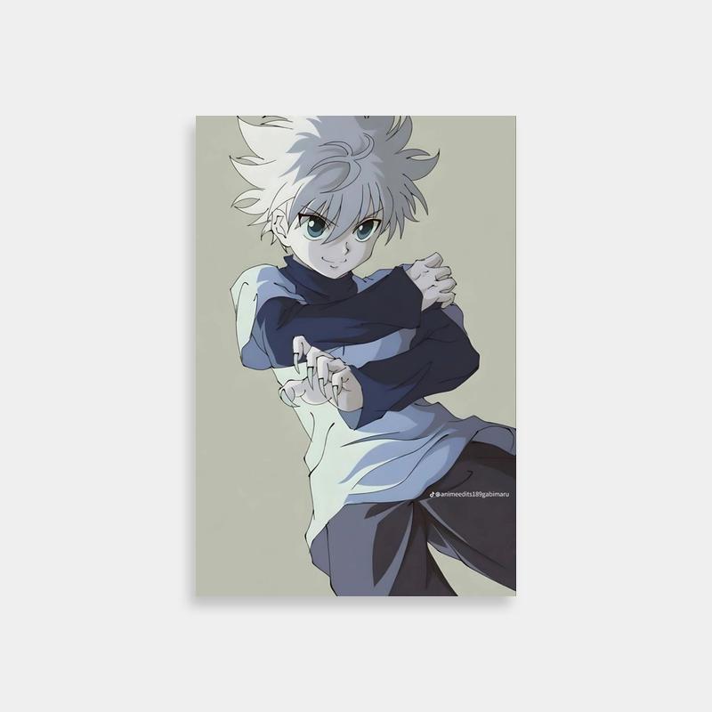 Killua Zoldyck Anime Poster - Hunter x Hunter White Hair Character