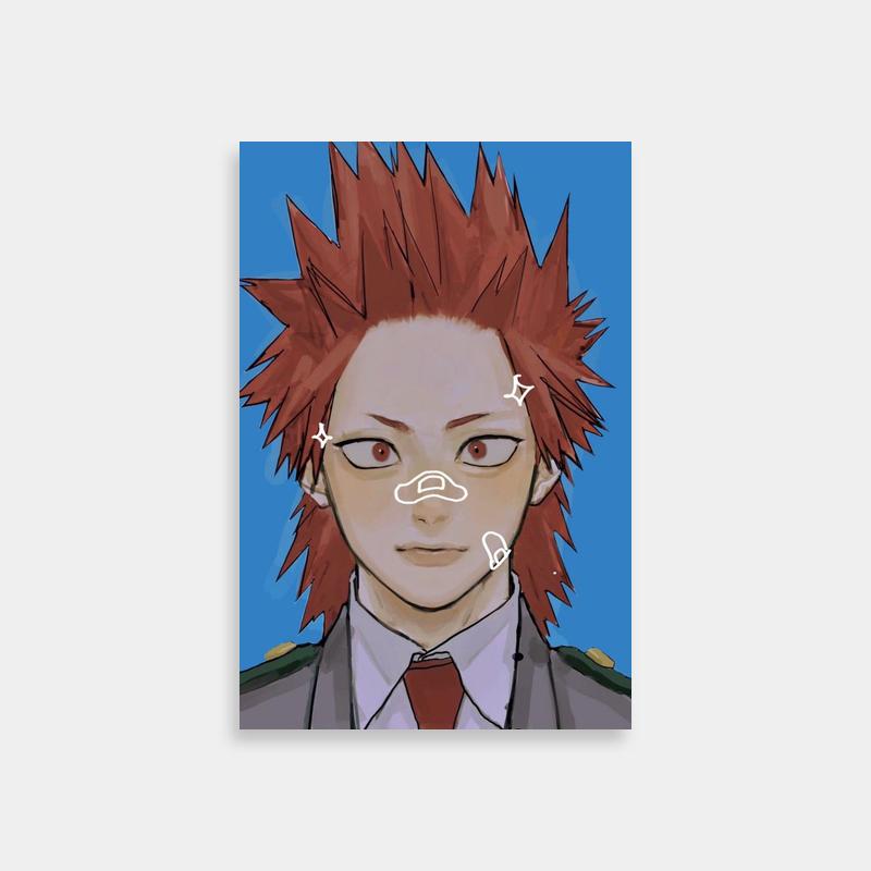 Eijiro Kirishima My Hero Academia Print - Red Hair & Glasses Anime Art