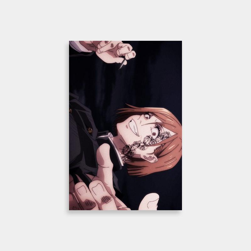 Nobara Kugisaki Jujutsu Kaisen Wall Art - Two Anime Characters Holding Hands