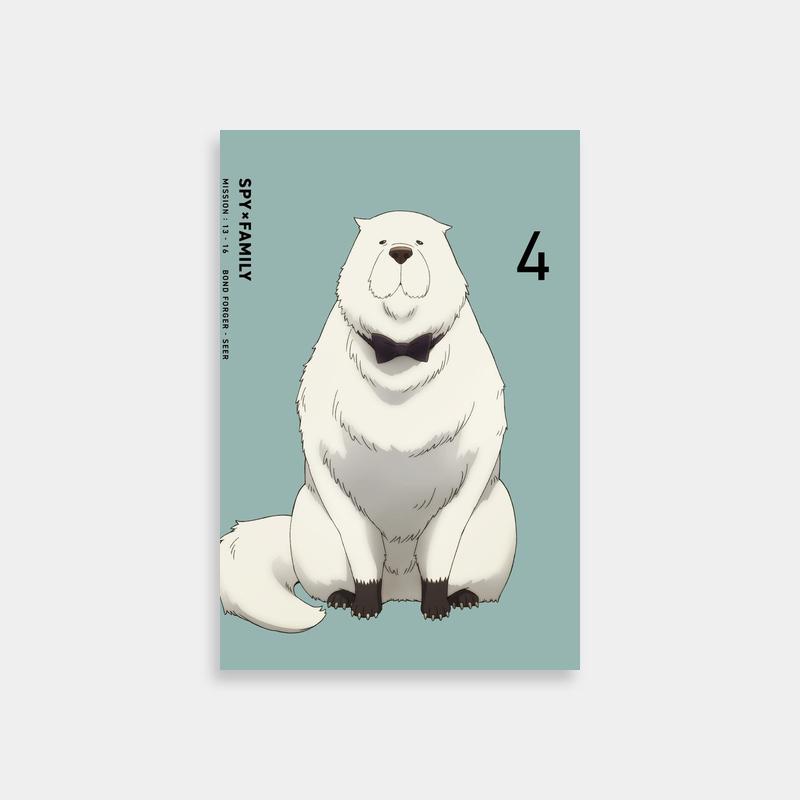 Bond Forger Spy x Family Poster - White Dog with Bow Tie Art