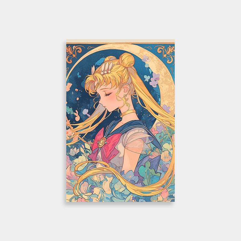 Sailor Moon Usagi Tsukino Wall Art - Blonde Hair & Moon Gaze