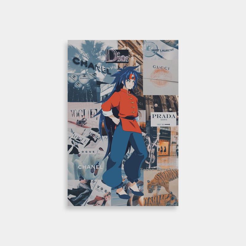 Ray Kon Beyblade Anime Poster - Collage of Characters with Tiger