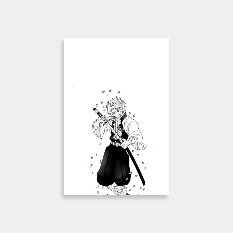 Sanemi Shinazugawa Demon Slayer Poster - Anime Character with Baseball Bat