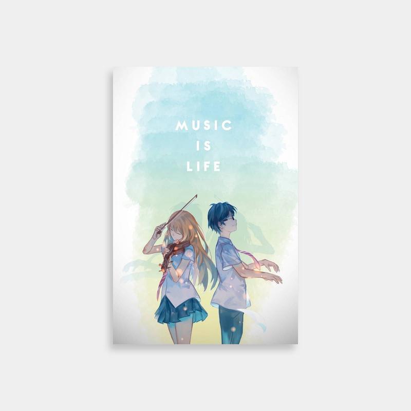 Your Lie in April Music is Life Poster - Anime Character Duo