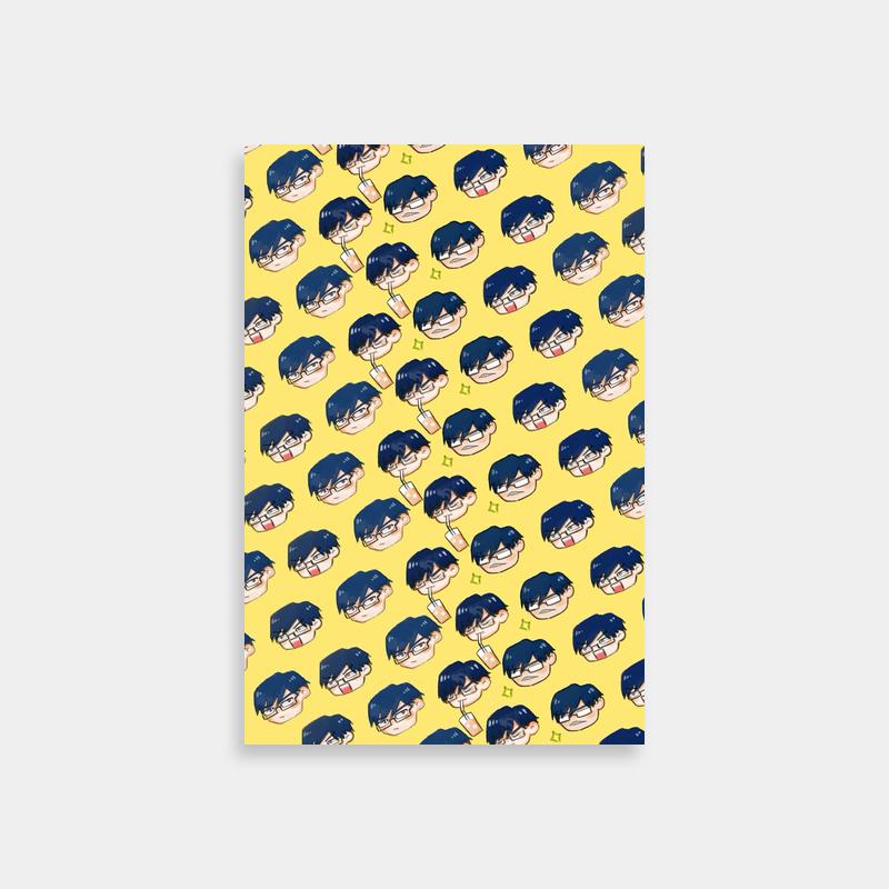 Tenya Iida Multi-Face Anime Poster - Yellow Background Art