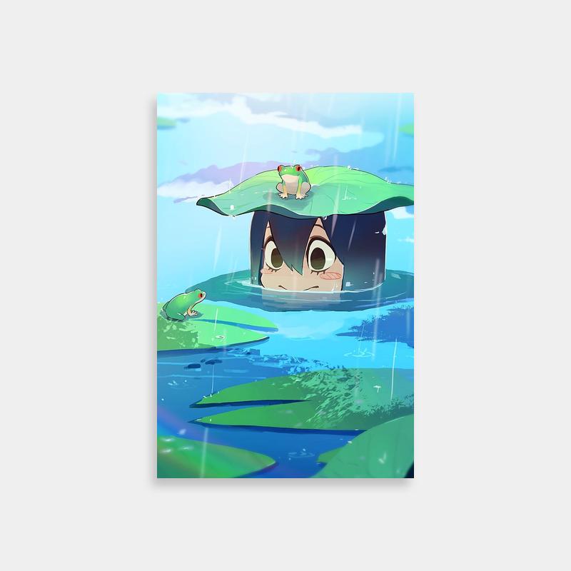 Tsuyu Asui Floating on Water Anime Poster