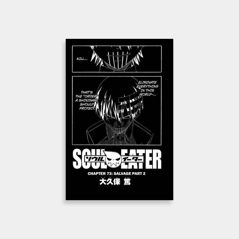 Soul Eater Death The Kid Black & White Poster