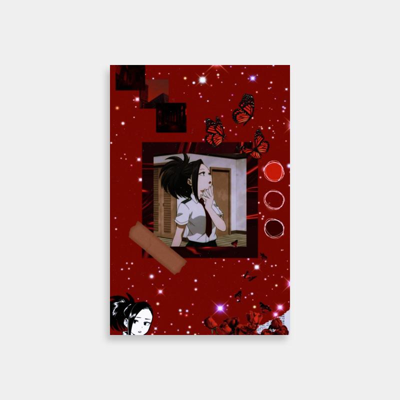 Momo Yaoyorozu Anime Poster - Floral & Butterfly Design