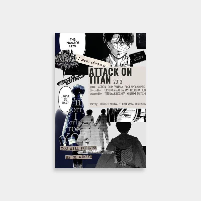 Levi Ackerman Attack on Titan Black and White Poster