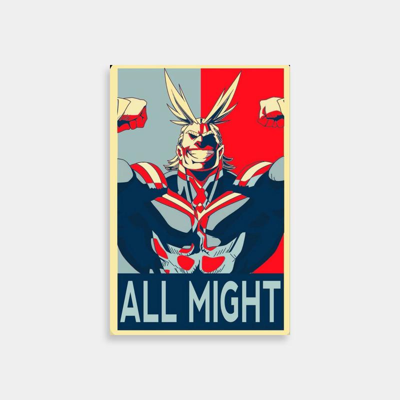 All Might Red White Blue Poster - My Hero Academia Heroic Wall Art
