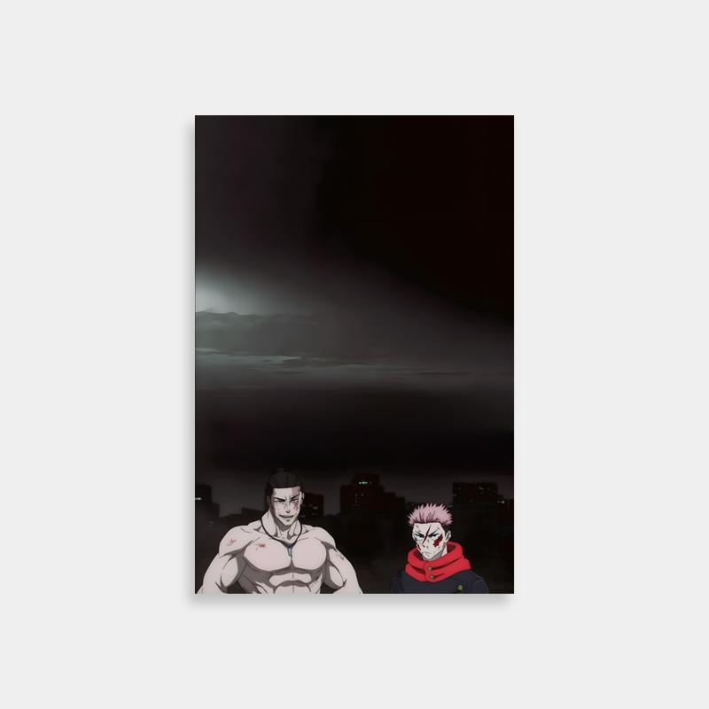 Aoi Todo Jujutsu Kaisen Anime Poster - Dynamic Duo Under Dark Sky