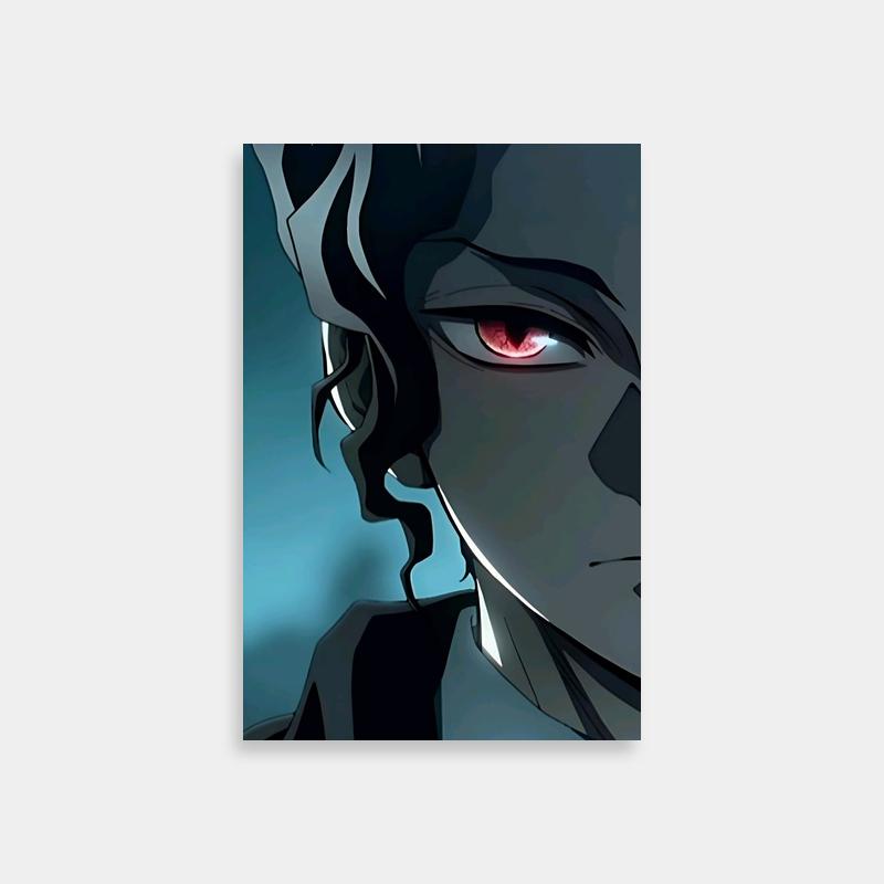 Muzan Kibutsuji Demon Slayer Poster - Black Hair & Red Eyes